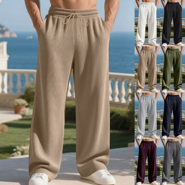 Men's casual leisure pants with elastic waistband and striped design Lune London