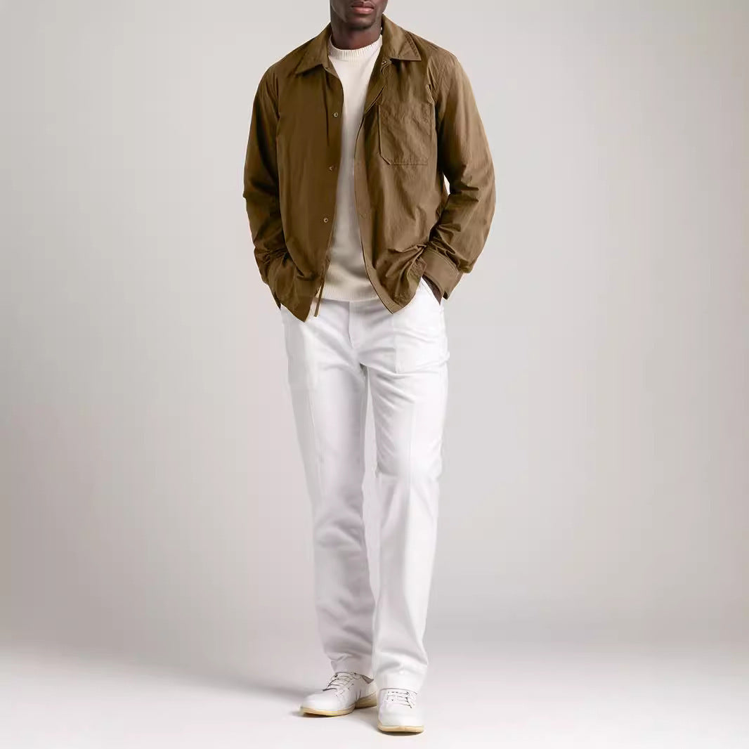 Casual long sleeve shirt jacket for men with a minimalistic design Lune London