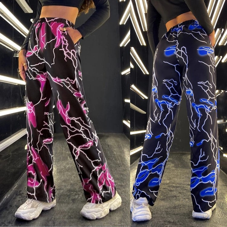 Women wide stylish pants with unique shine effect Lune London