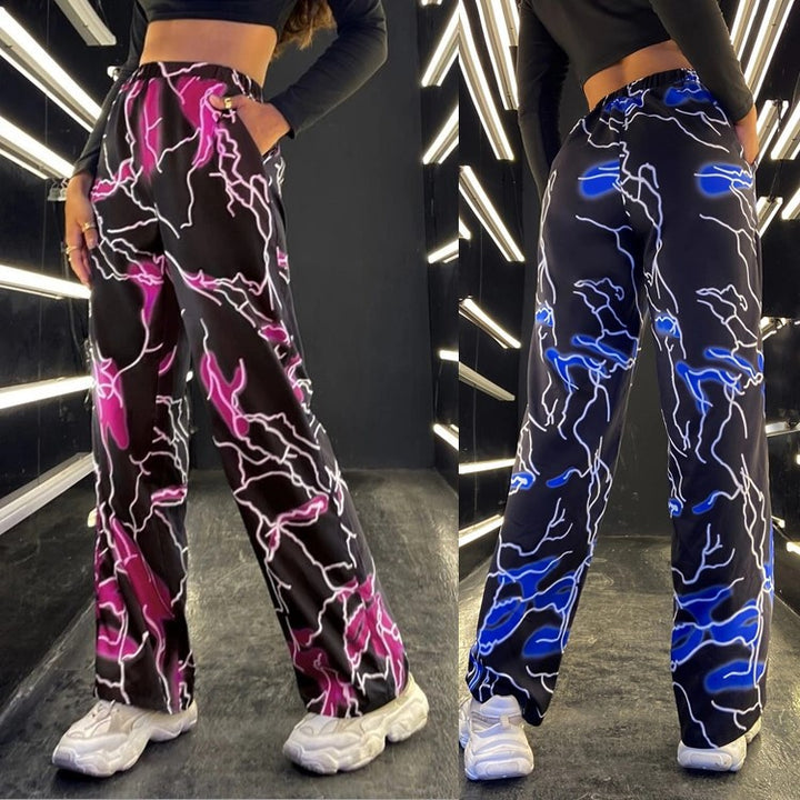Women wide stylish pants with unique shine effect Lune London