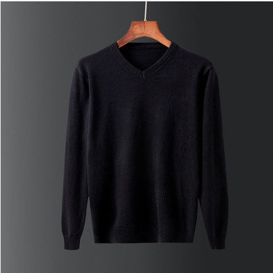 Elegant men's sweater in fine wool with V-neck Lune London