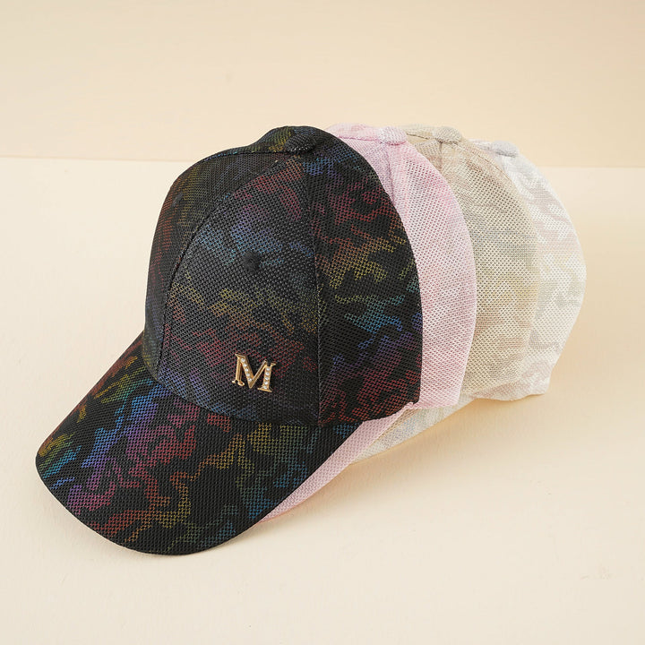 Ladies Fashion Baseball Cap with Stylish Mesh Design and Glitter Application Lune London