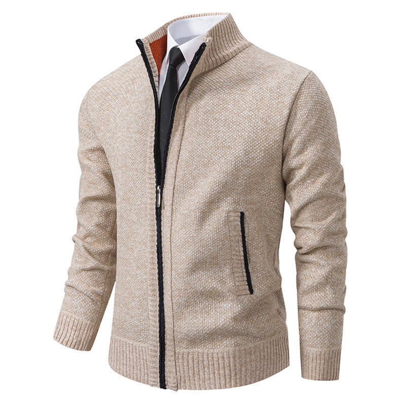 Elegant knitted jacket for men with full zip and structured design Lune London