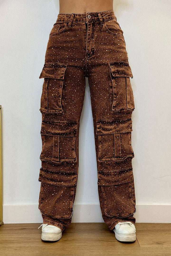 Ladies Cargo Jeans with multiple pockets and relaxed fit Lune London