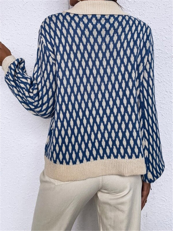 Pull femme designer avec col contrasté Lune London