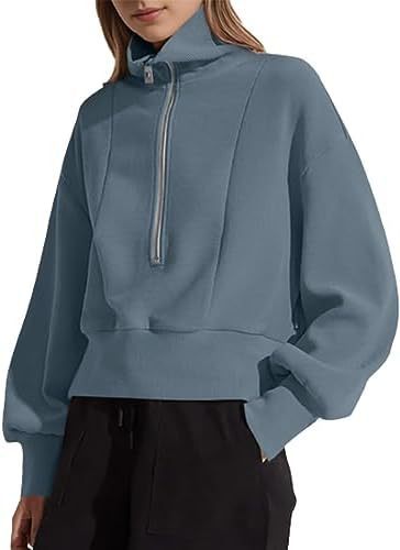 Pull-over zippé sportif pour femmes avec col montant Lune London