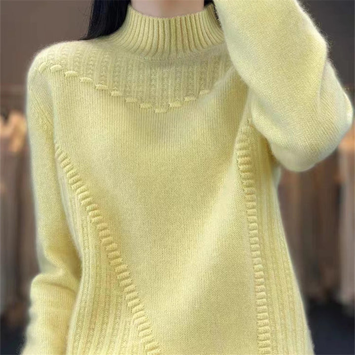 Pull en tricot pour femmes avec col structuré et coupe asymétrique Chic & Stil