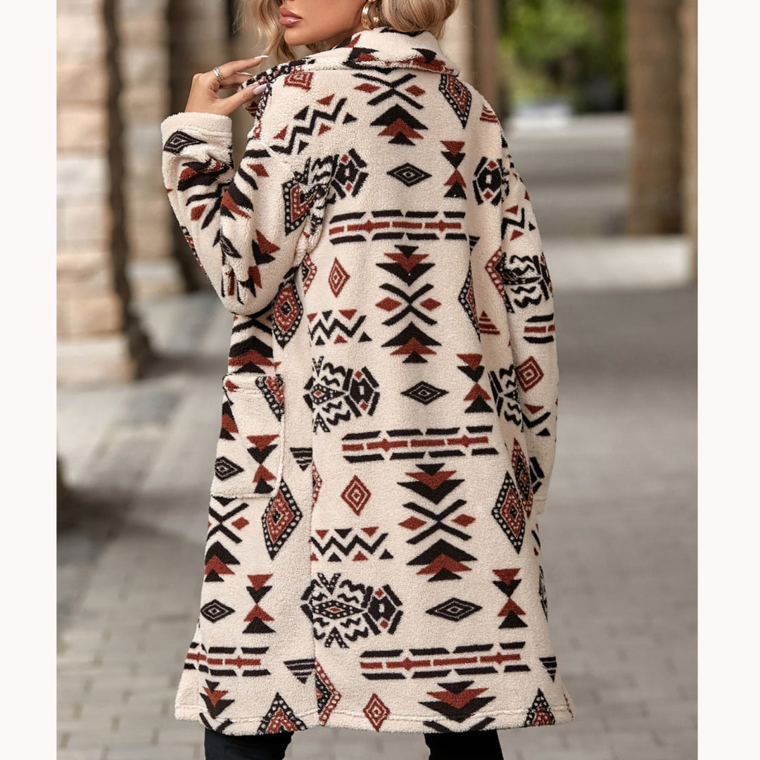 Fleece jacket for women with ethnic pattern Lune London