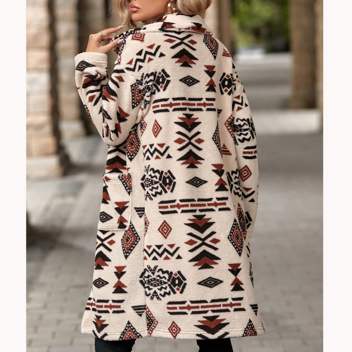 Fleece jacket for women with ethnic pattern Lune London