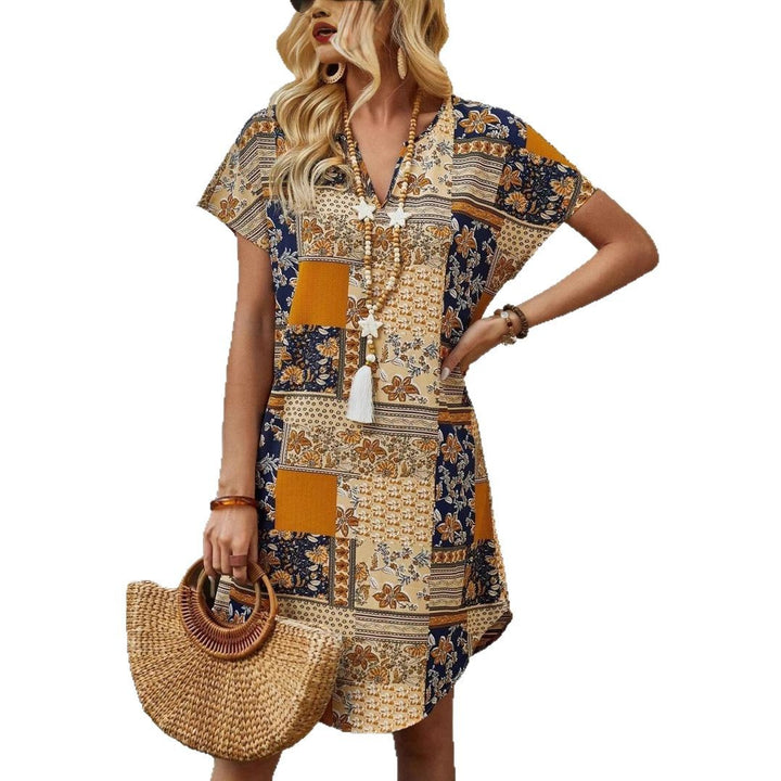 Bohemian Chic patchwork tunic dress for women