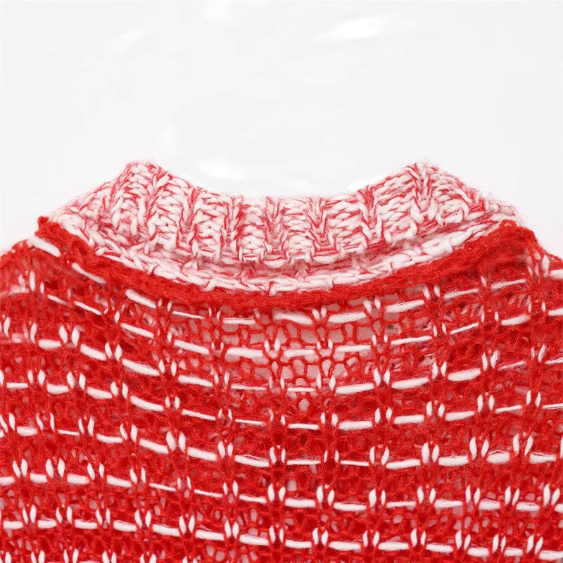 Casual ribbed sweater for women with trendy collar and ruffle detail Lune London