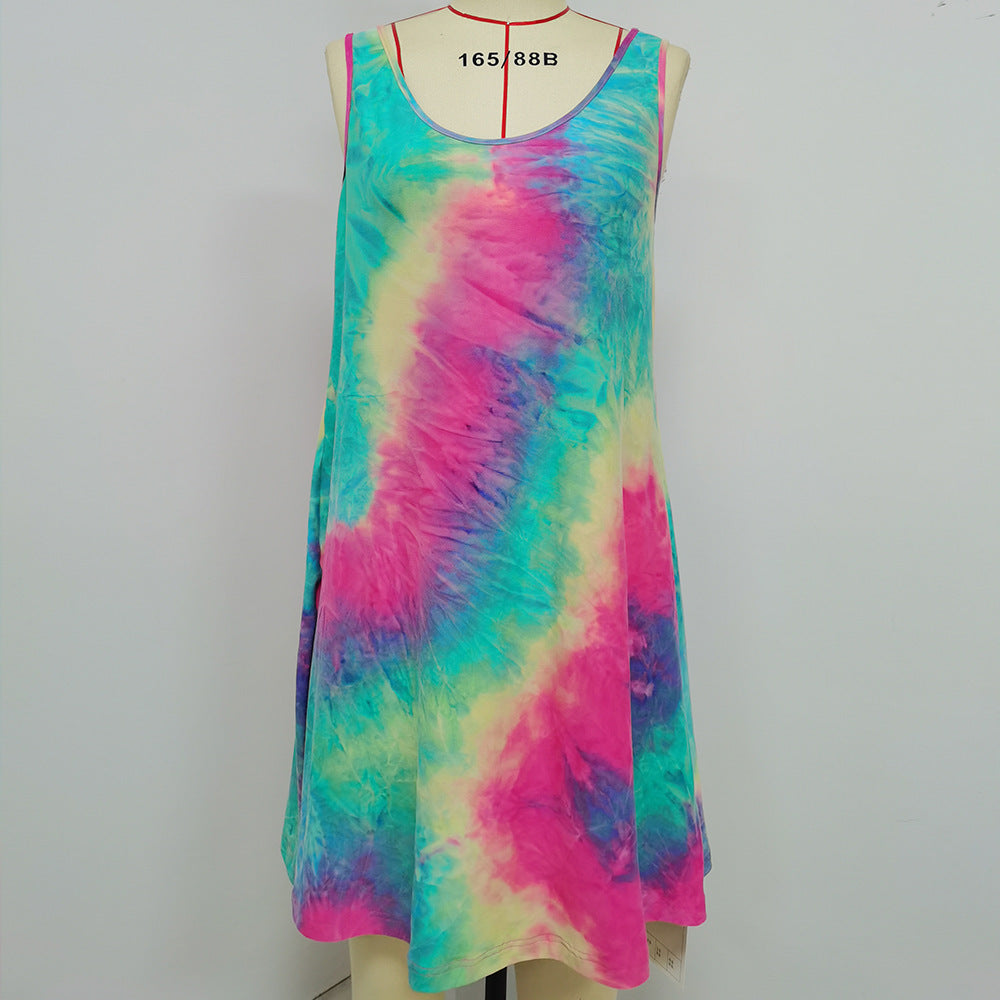 Lune London trendy tie-dye design ladies airy summer dress