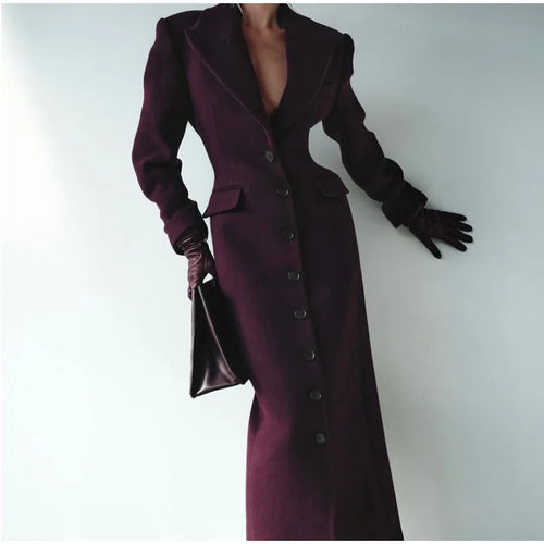 Wool coat for women with elegant cut and decorative button details Lune London