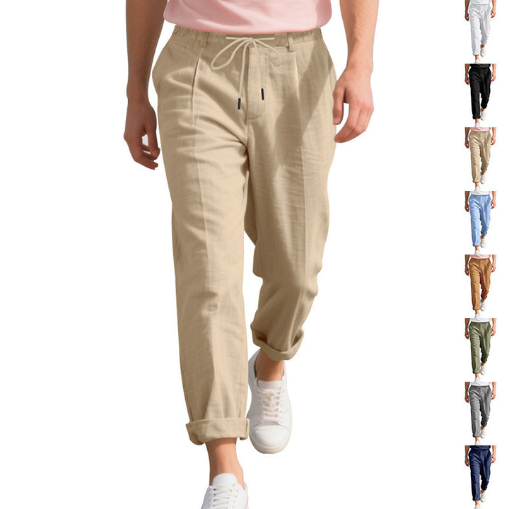 Casual chino pants for men with elastic waistband and practical side pockets Lune London