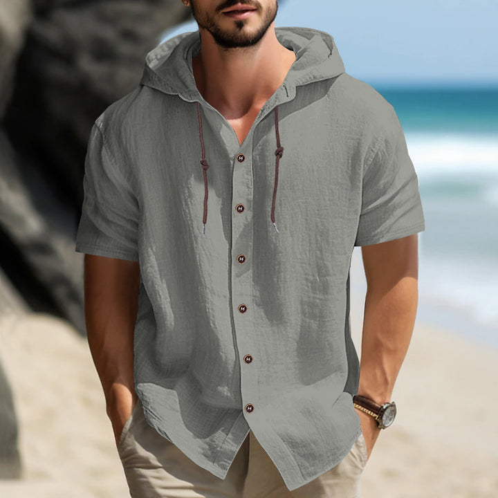 Casual short-sleeve shirt for men with hood Lune London