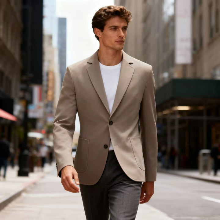 Elegant Regular-Fit jacket for men with two buttons and chic style pockets