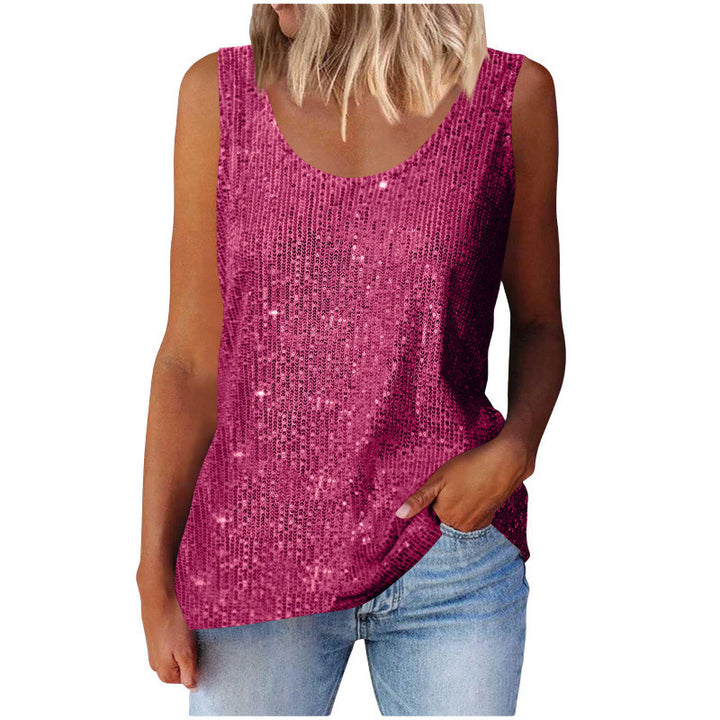 Ladies shimmering top with glistening fabric and figure-friendly cut Lune London