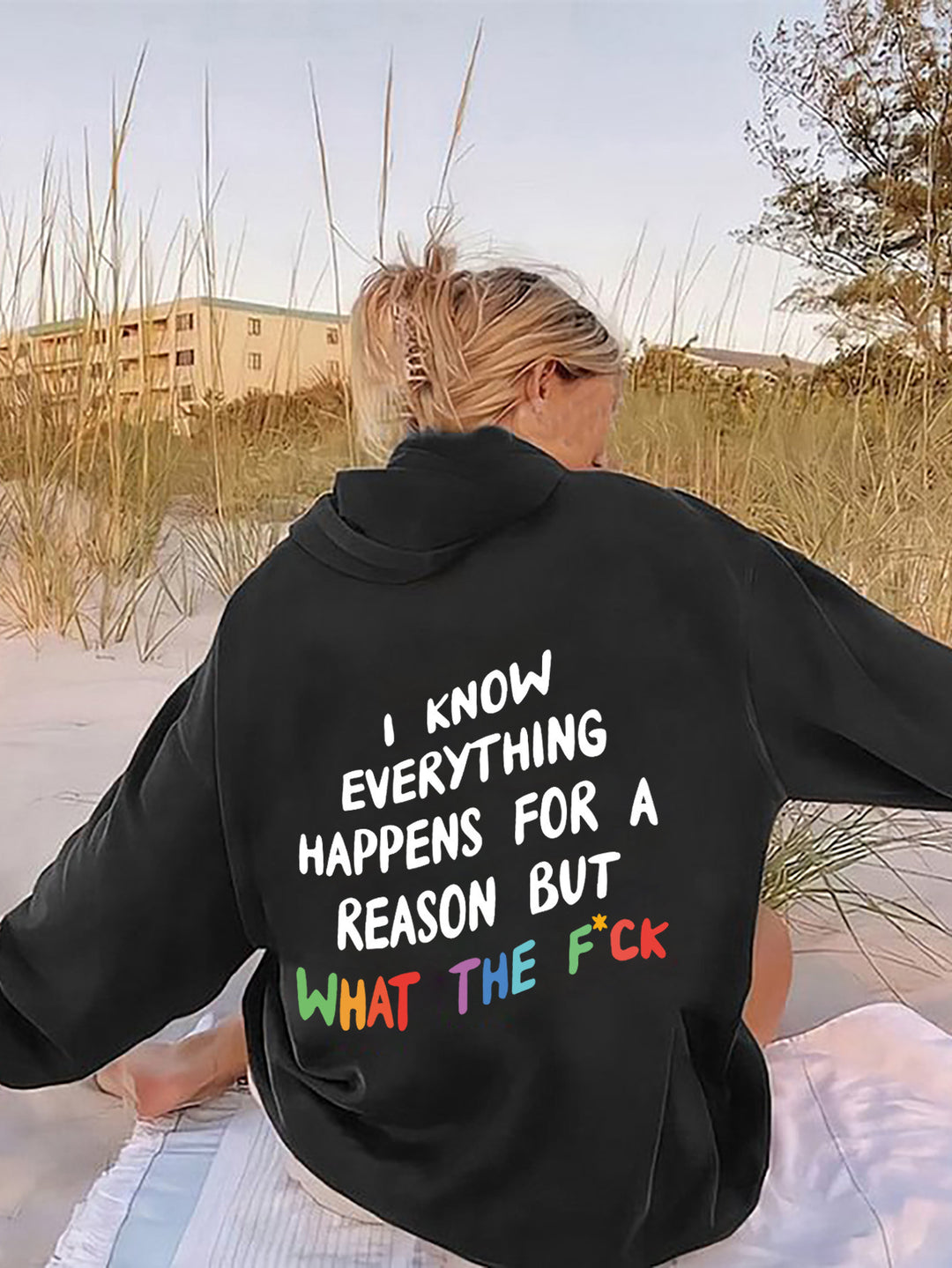 Women's hoodie with inspiring lettering and loose fit Lune London