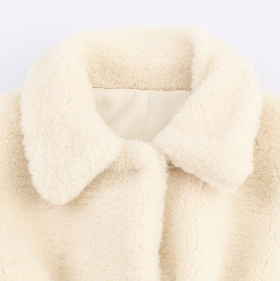 Teddy fur coat for women with belt and soft lining Lune London
