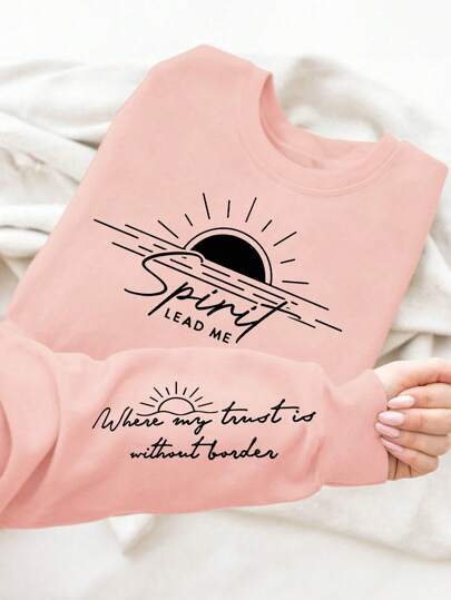 Sweatshirt pour femmes avec impression inspirante et tissu doux et fluide Chic & Stil