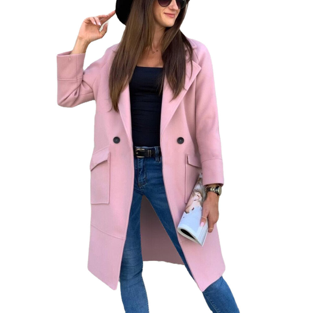Trendy oversized coat for women with deep pockets and elegant button details Lune London