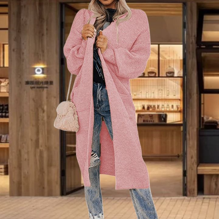 Knitted cardigan for women with wide sleeves and practical inset pockets Lune London