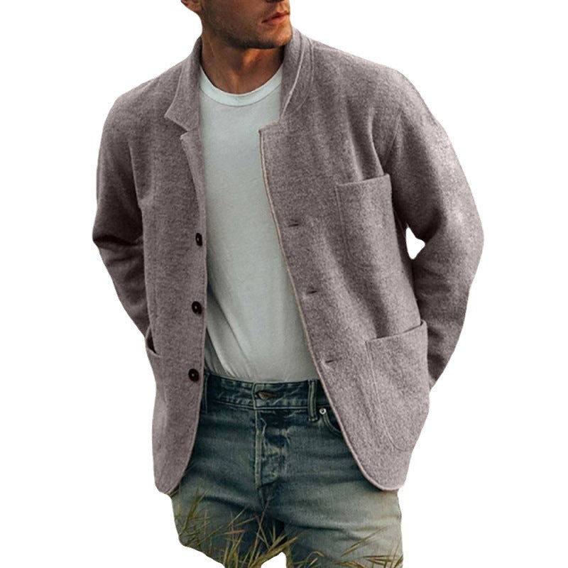 Casual knit jacket for men with patch pockets and modern fit Lune London