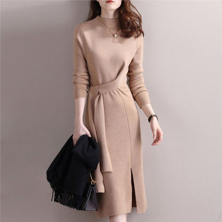 Robe élégante wrap pour femmes avec décolleté en V profond et fente sur le côté Chic & Stil