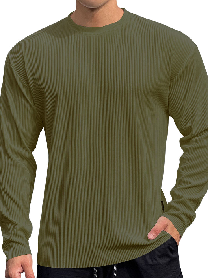 Fine knit pullover for men with textured rib pattern Lune London