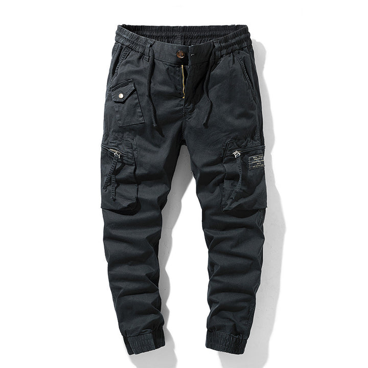 Men's cargo pants with practical side pockets and elastic waistband Lune London