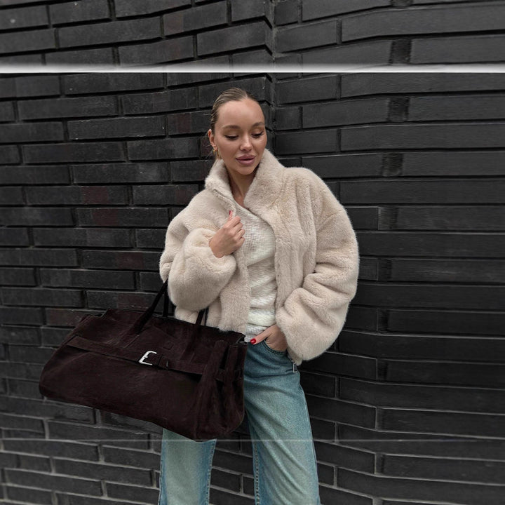 Woman Short Shocking Jacket in Luxury Faux Fur Lune London