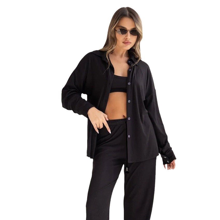 Casual set for women with long sleeve jacket and loose pants Lune London