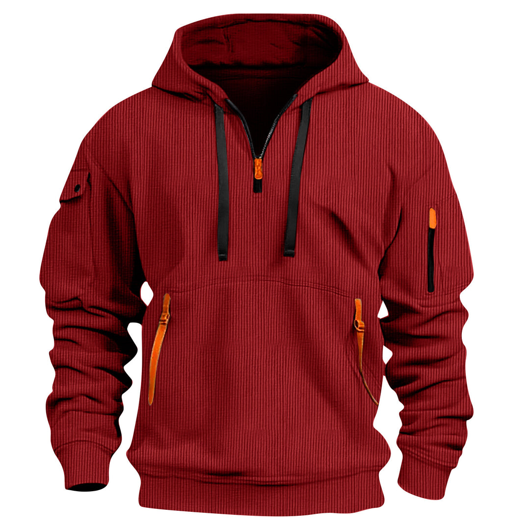 Sporty hoodie for men with innovative zipper and practical pockets Lune London
