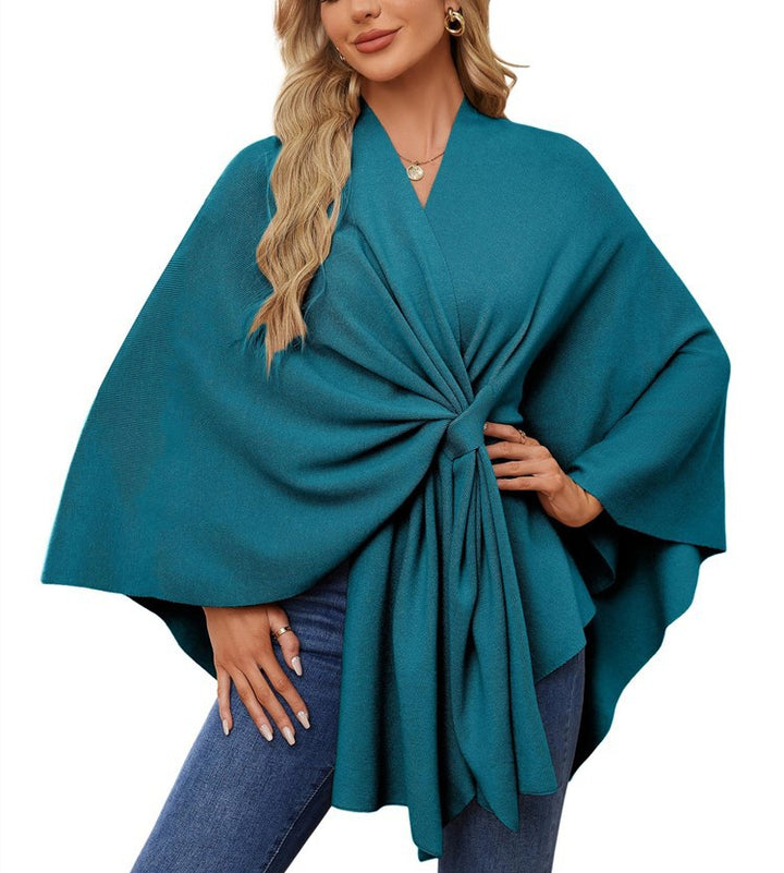 Ladies Elegant Wrapped Sweater with Asymmetrical Cut Lune London