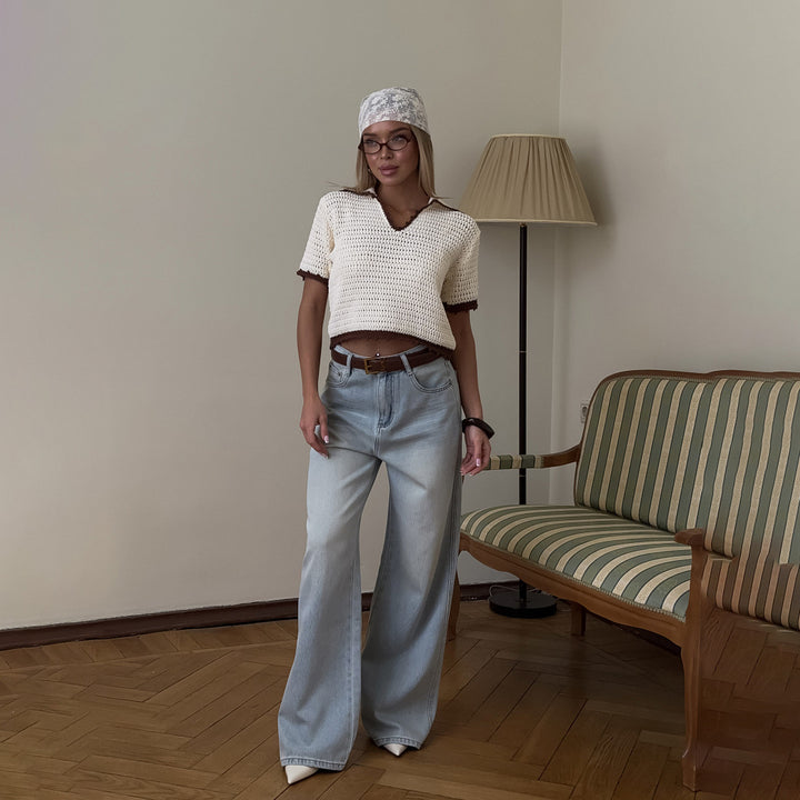 Loose crochet sweater for women Lune London
