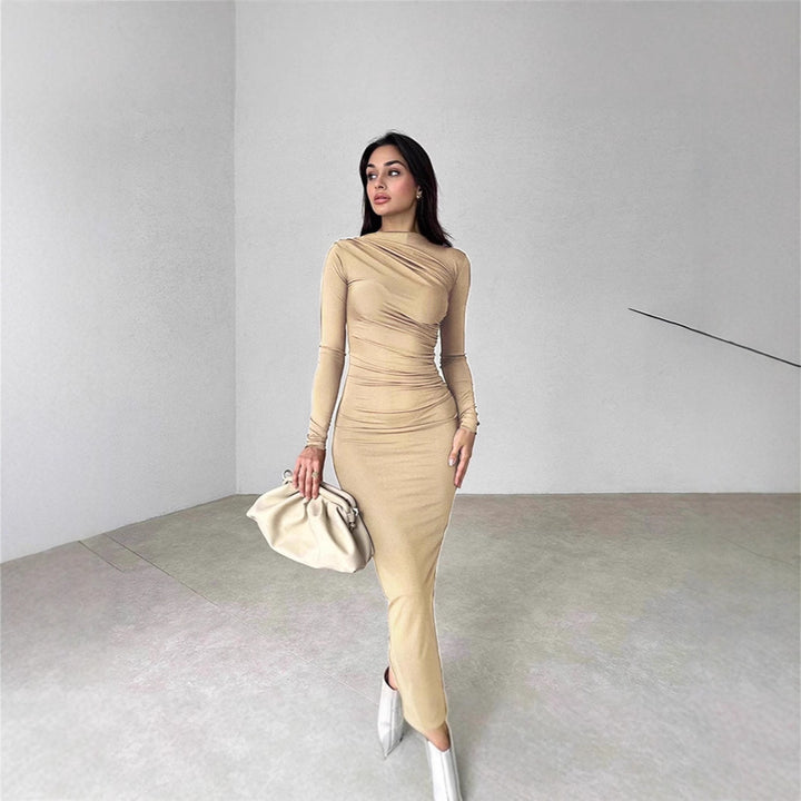 Ladies Elegant Wrap Dress with Long Sleeves and Fitted Cut Lune London