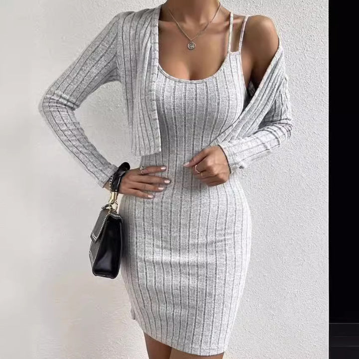 Women's knit dress with open cardigan Lune London