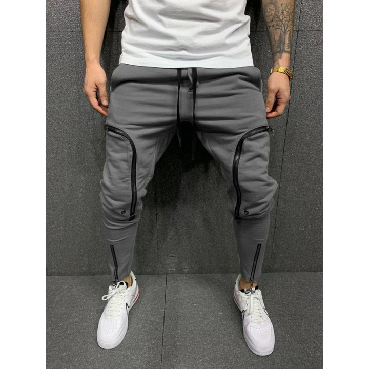 Men's sporty jogger pants with stylish zippers and a slim fit Lune London