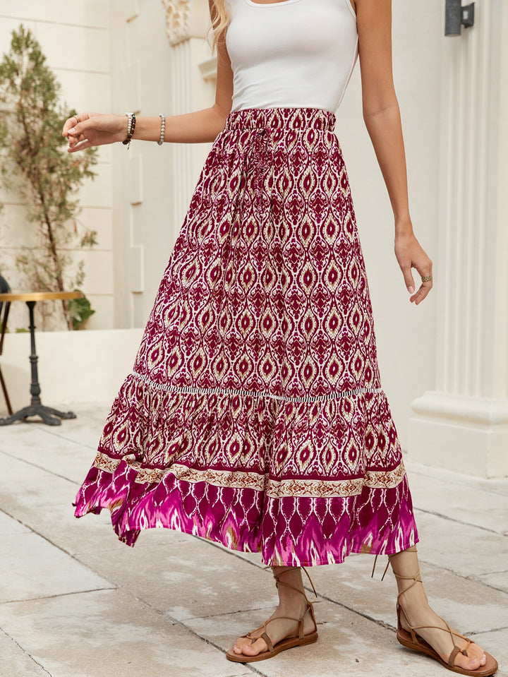 Women Bohemian Chic Floral Maxi Skirt and Style