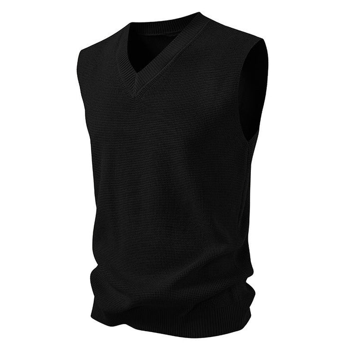 Men's Sleeveless Pullover In Textured Design Lune London