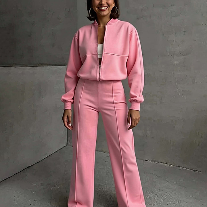 Ensemble sportif pour femmes avec fermeture éclair et jambes larges Chic & Stil