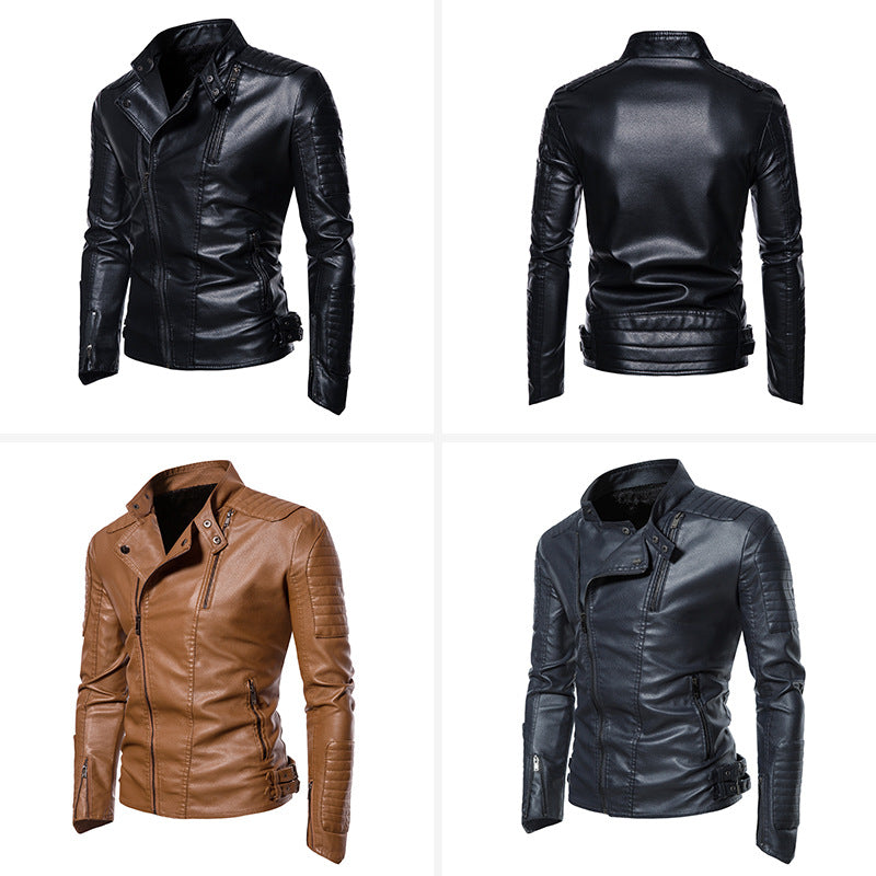Men's motorcycle jacket with a modern design featuring sturdy zip pockets Lune London