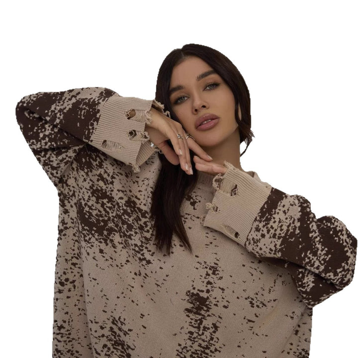 Casual knit sweater for women with trendy tear details Lune London