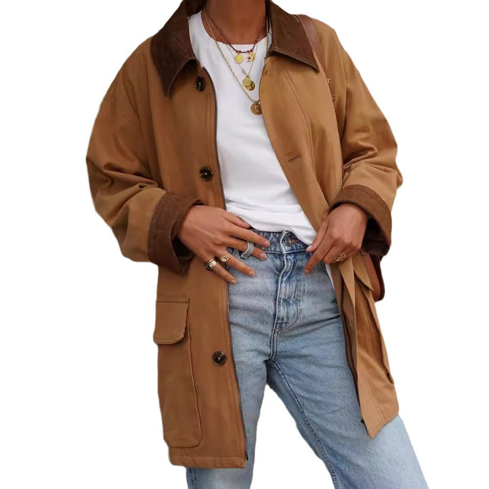 Casual cotton jacket for women with soft collar and practical pockets Lune London