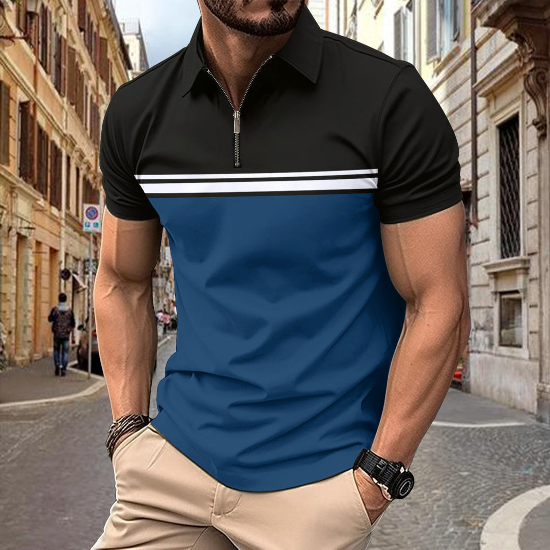 Men's Classic Sport Polo with Trendy Zipper Lune London