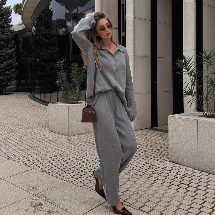 Débardeur en tricot pour femmes avec motif côtelé élégant Chic & Stil