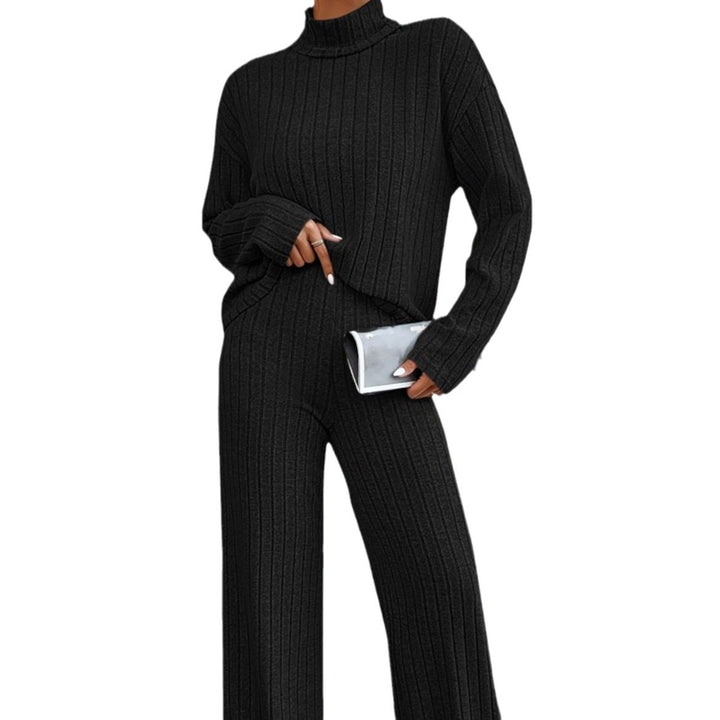 Ladies' set in fine soft knit with turtleneck Lune London