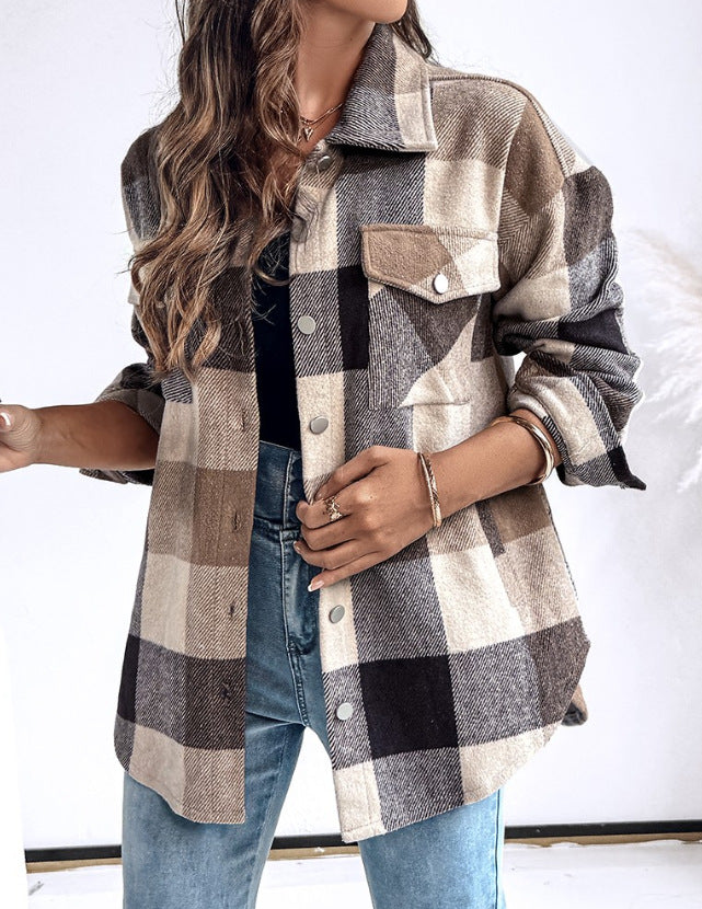 Plus size ladies checked shirt Lune London