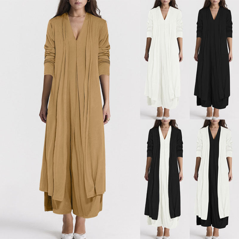 Airy maxi skirt for women with elegant V-neck and flowy cut Lune London