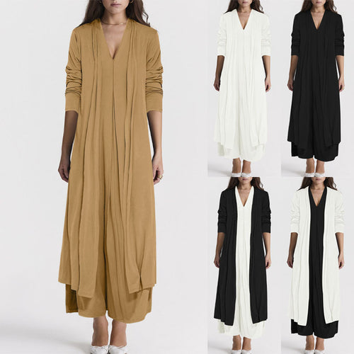 Airy maxi skirt for women with elegant V-neck and flowy cut Lune London